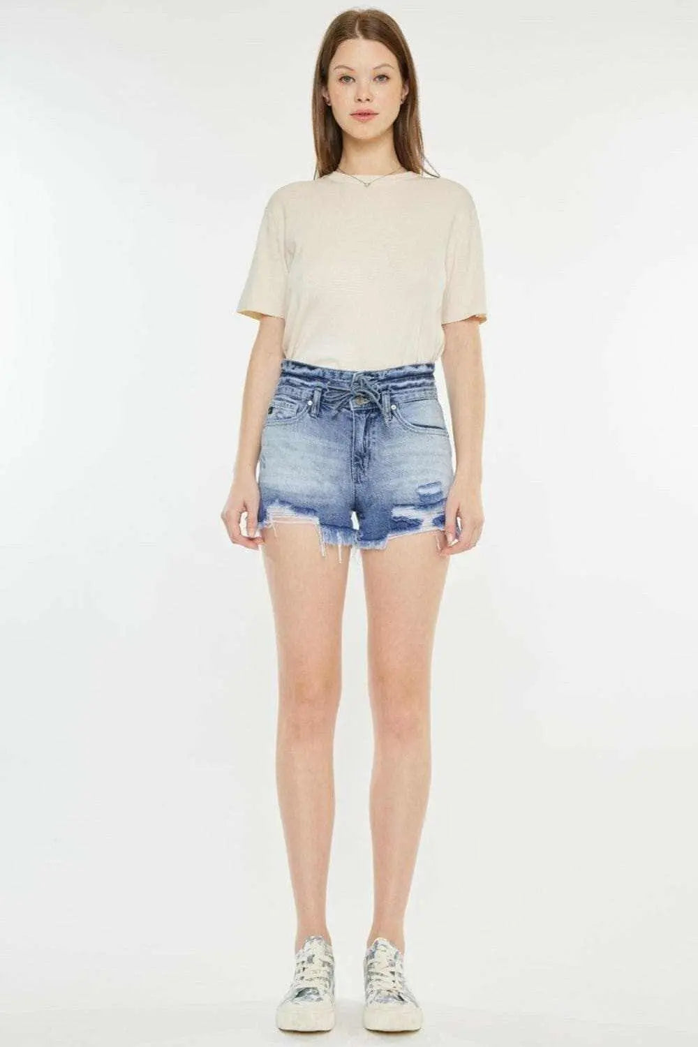 Kancan high rise frayed hem shorts - Love Salve